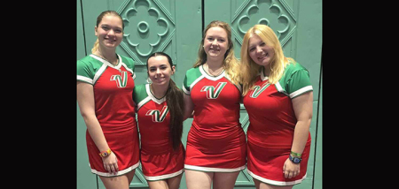 Norwich Cheerleaders perform in Disney Spirit parade